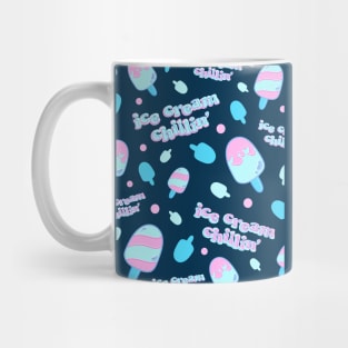 Aesthetic Bubblegum Ice Cream Chillin' Logo Design Mug